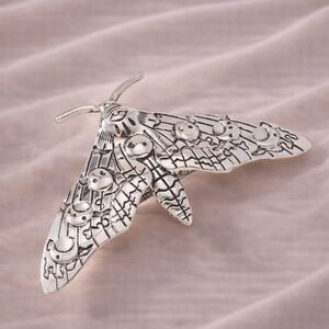Gothic Silver Moth Hair Pin